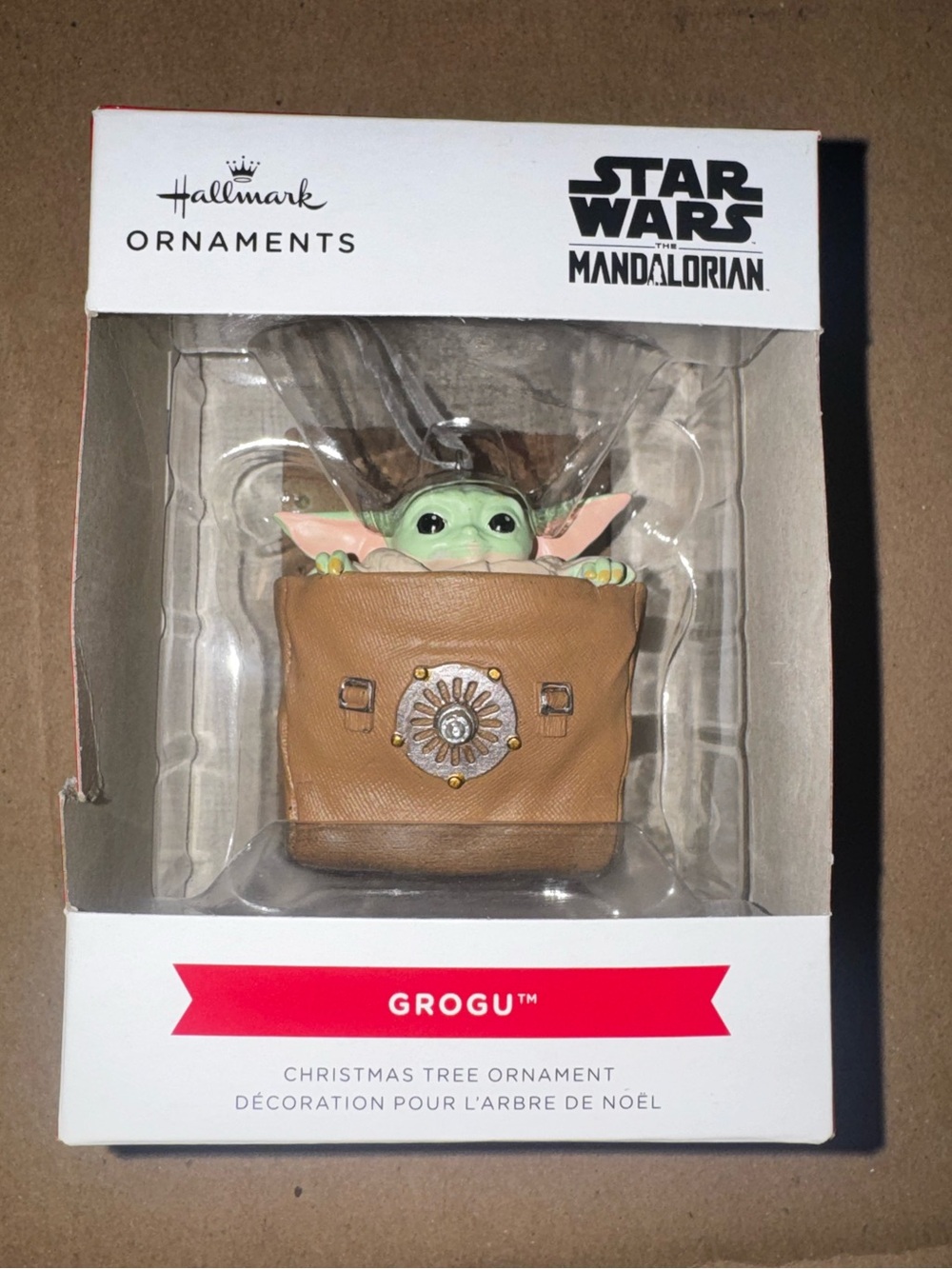 Hallmark Grogu Green and Brown Bag Ornament